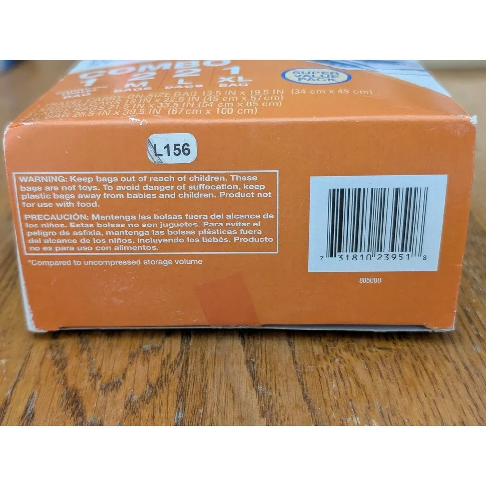 Ziploc Space Bag Combo 6 Pack Vacuum Seal Storage Bags Travel Medium Large XL